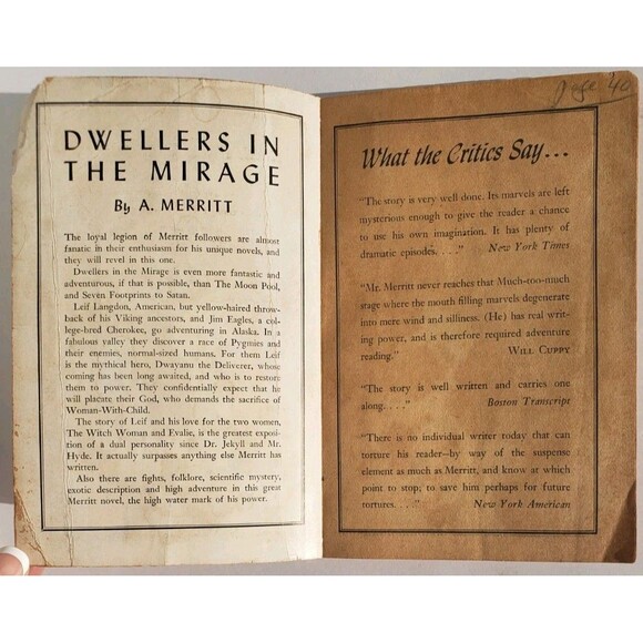 Lot Of 2: A. Merritt Murder Mystery Monthly 1944-45 1st edtns. ISHTAR & DWELLERS - Picture 8 of 12